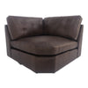 Moe's Thurlow Espresso Brown Leather Corner Chair