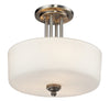 Cardinal 3 Light Semi Flush Mount in Brushed Nickel Finish