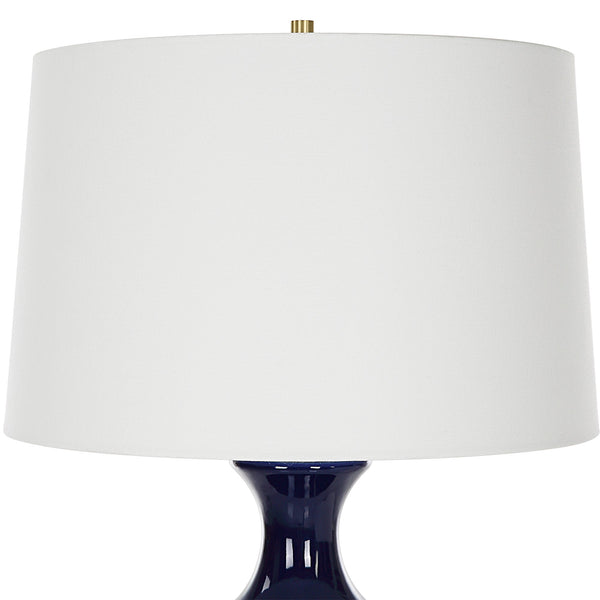 Coil Sculpted Blue Table Lamp