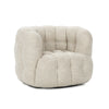 Walter Swivel Chair with Biscuit Tufting - Flax