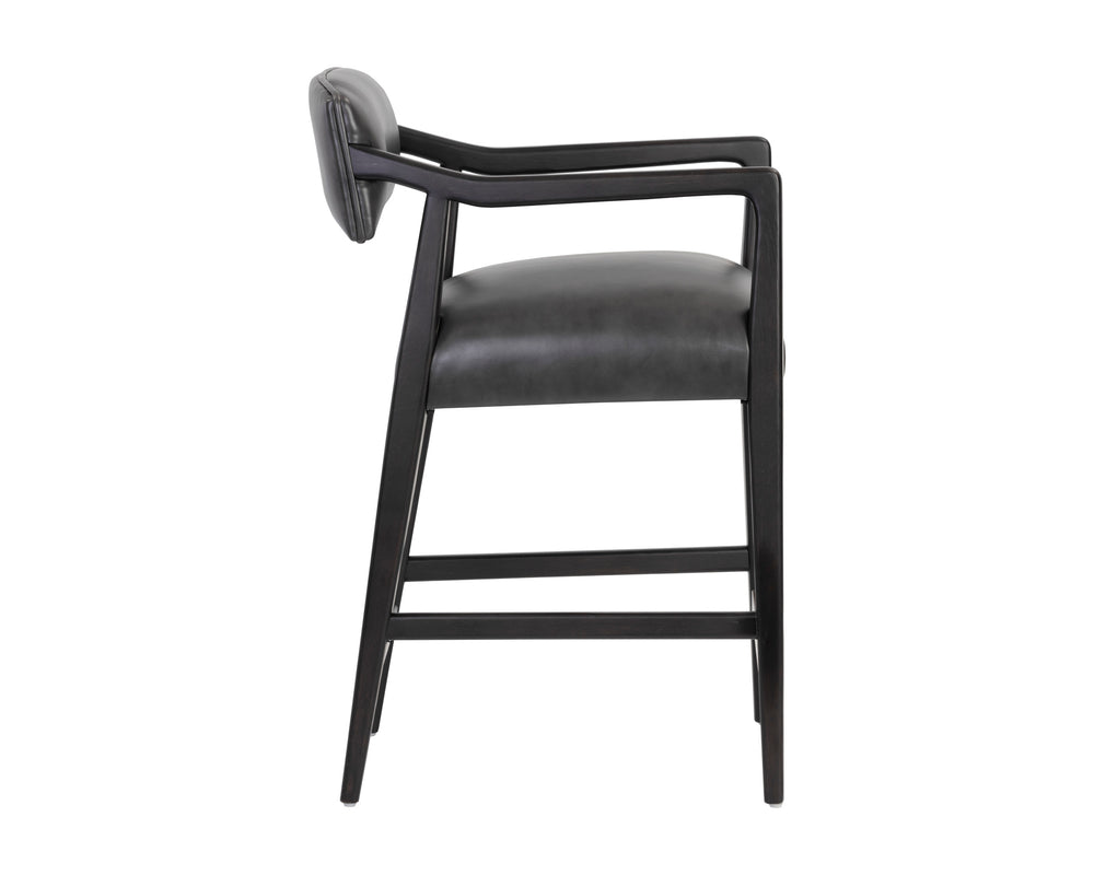 KEAGAN COUNTER STOOL - BRENTWOOD CHARCOAL LEATHER