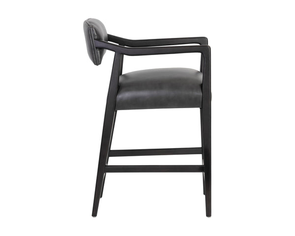 KEAGAN COUNTER STOOL - BRENTWOOD CHARCOAL LEATHER