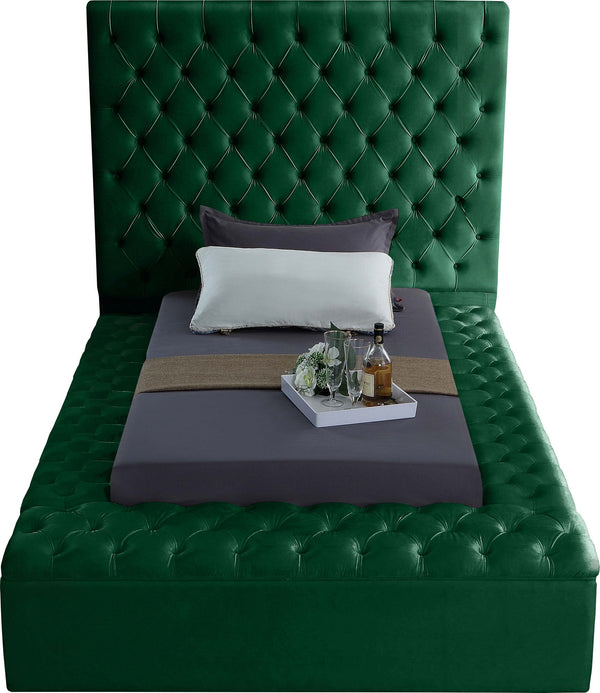 Randal Twin Bed In Green Velvet