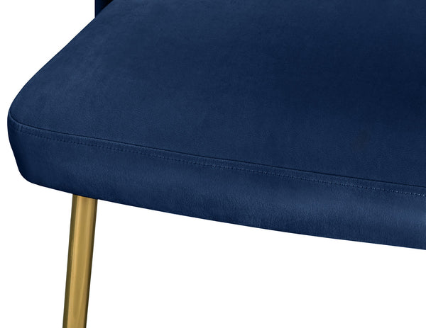 Ramon Dining Chair In Navy Velvet