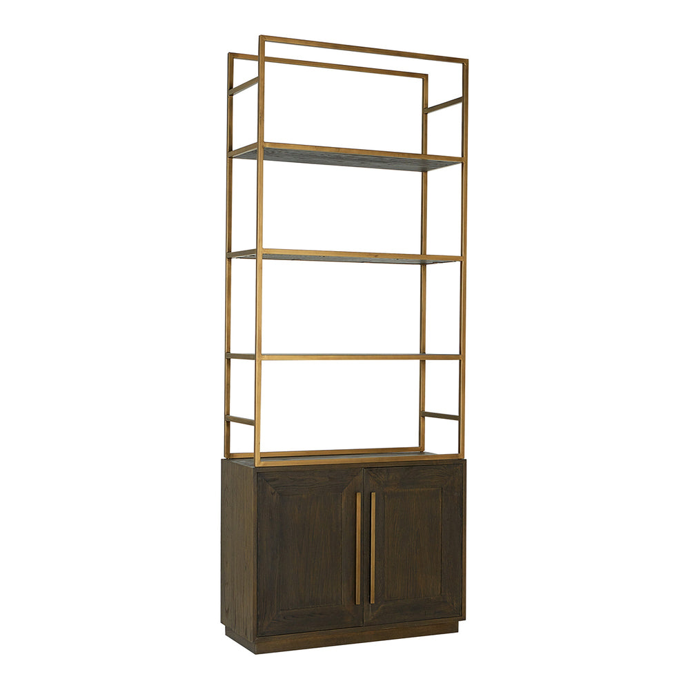 Moe's Elliot Bookshelf Brown Oak with 4 Shelves