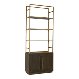 Moe's Elliot Bookshelf Brown Oak with 4 Shelves