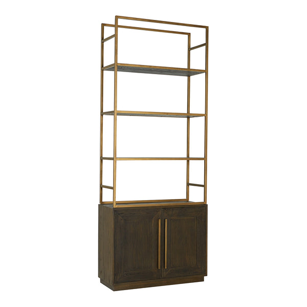 Moe's Elliot Bookshelf Brown Oak with 4 Shelves