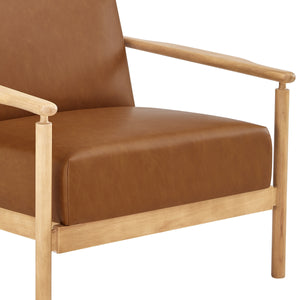Arnold Faux Leather Accent Arm Chair, Casa Caramel