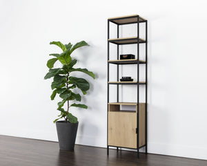 AMBROSE MODULAR BOOKCASE - SMALL - RUSTIC OAK - BLACK