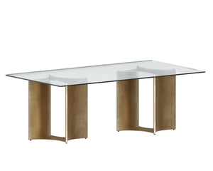 GLASS DINING TABLE TOP - RECTANGULAR - CLEAR - 86.5"