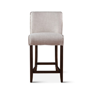 Buddy 20" Off-White Linen Counter Chair, Dark Legs