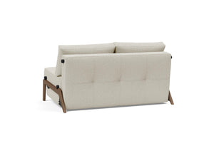 CUBED FULL SOFA BED in MIXED DANCE NATURAL FABRIC WITH Dark Wood LEGS 527