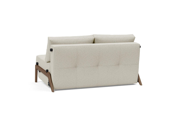 CUBED FULL SOFA BED in MIXED DANCE NATURAL FABRIC WITH Dark Wood LEGS 527