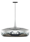 Clava Dine Hardwired Pendant in Steel with Black Cord