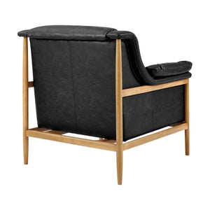 Larry Faux Leather Tufted Accent Arm Chair, Casa Black