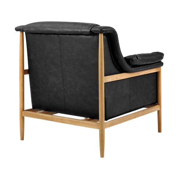Larry Faux Leather Tufted Accent Arm Chair, Casa Black