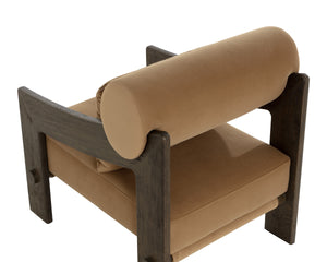 REIZO LOUNGE CHAIR - DISTRESSED BROWN - KONA CAMEL