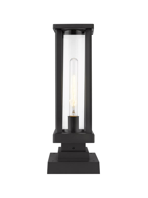 Glenwood 1 Light Outdoor Pier Mounted Fixture in Black Finish