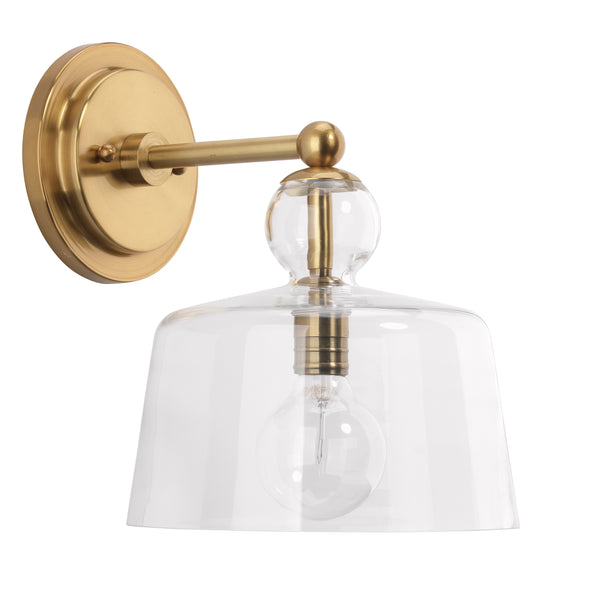 Hudson Glass Wall Sconce, Brass
