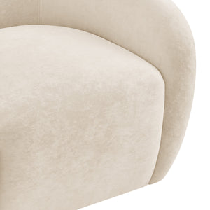 Regina Velvet Swivel Accent Arm Chair, Dainty Cream