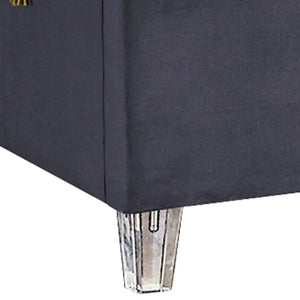Fredrick King Bed In Grey Velvet