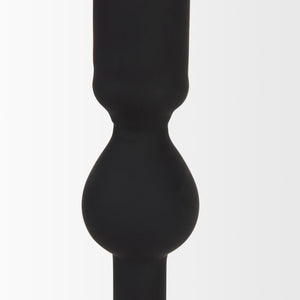 Haute Medium Matte Black Blown Glass Candlestick