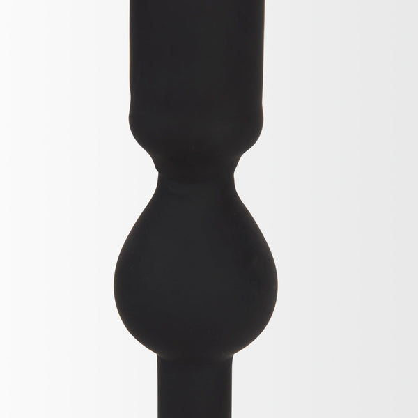 Haute Medium Matte Black Blown Glass Candlestick