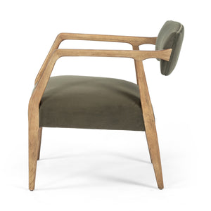 Tyler Armchair In Modern Velvet Loden