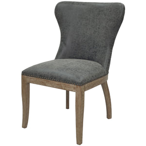 Dorsey Chair Drift Wood Legs In Nubuck Charcoal