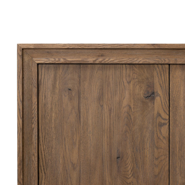 Chalmers Media Console In Weathered Oak Veneer