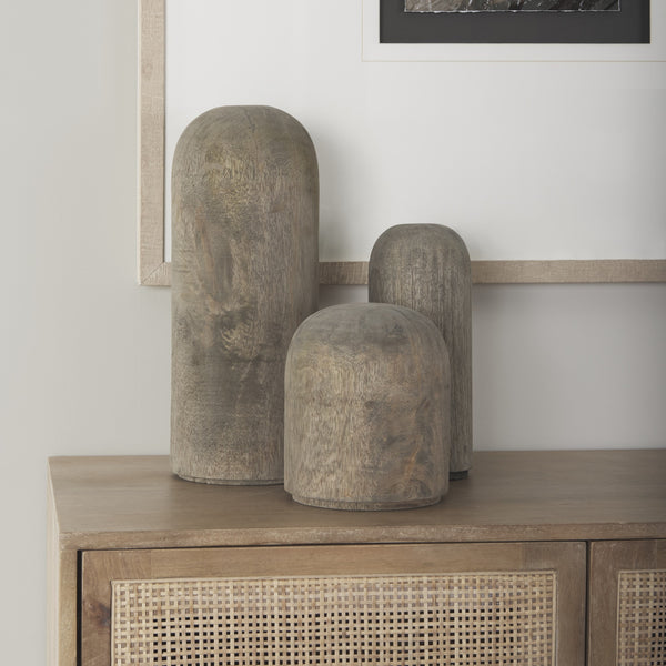 Knox Medium Gray-Wash Wood Decorative Object