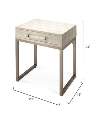 Kain Faux Shagreen Side Table, Cream