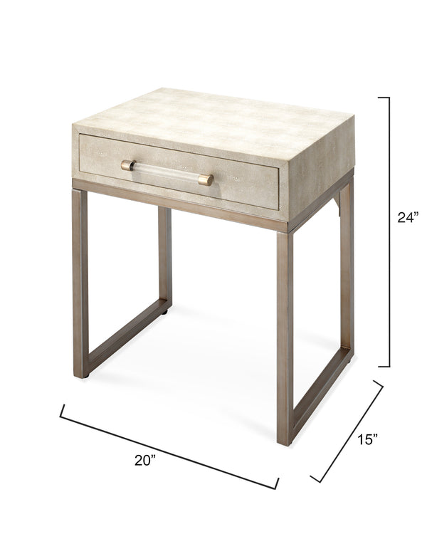 Kain Faux Shagreen Side Table, Cream