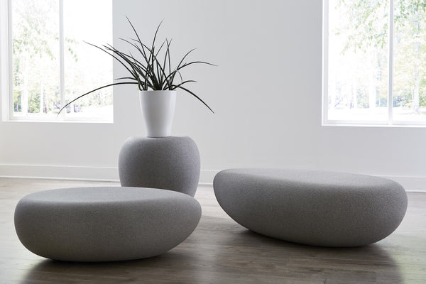 River Stone Side Table, Dark Granite