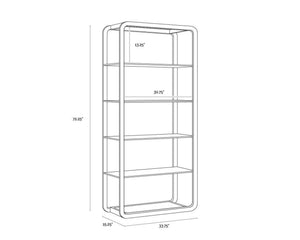 AMBRETTA BOOKCASE - LARGE - GOLD / CLEAR
