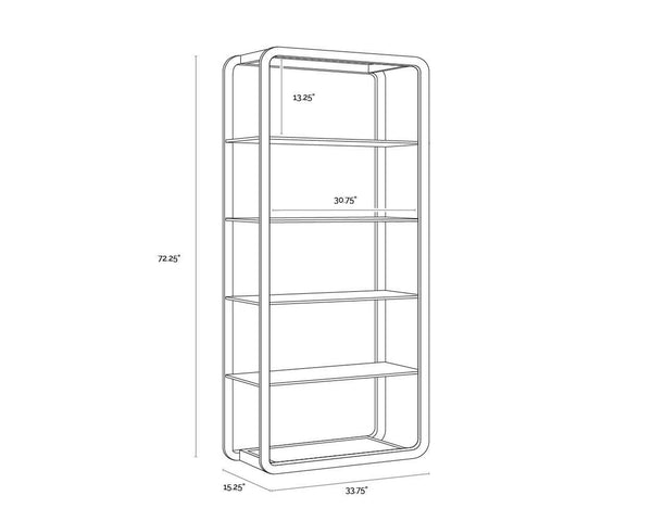 AMBRETTA BOOKCASE - LARGE - GOLD / CLEAR