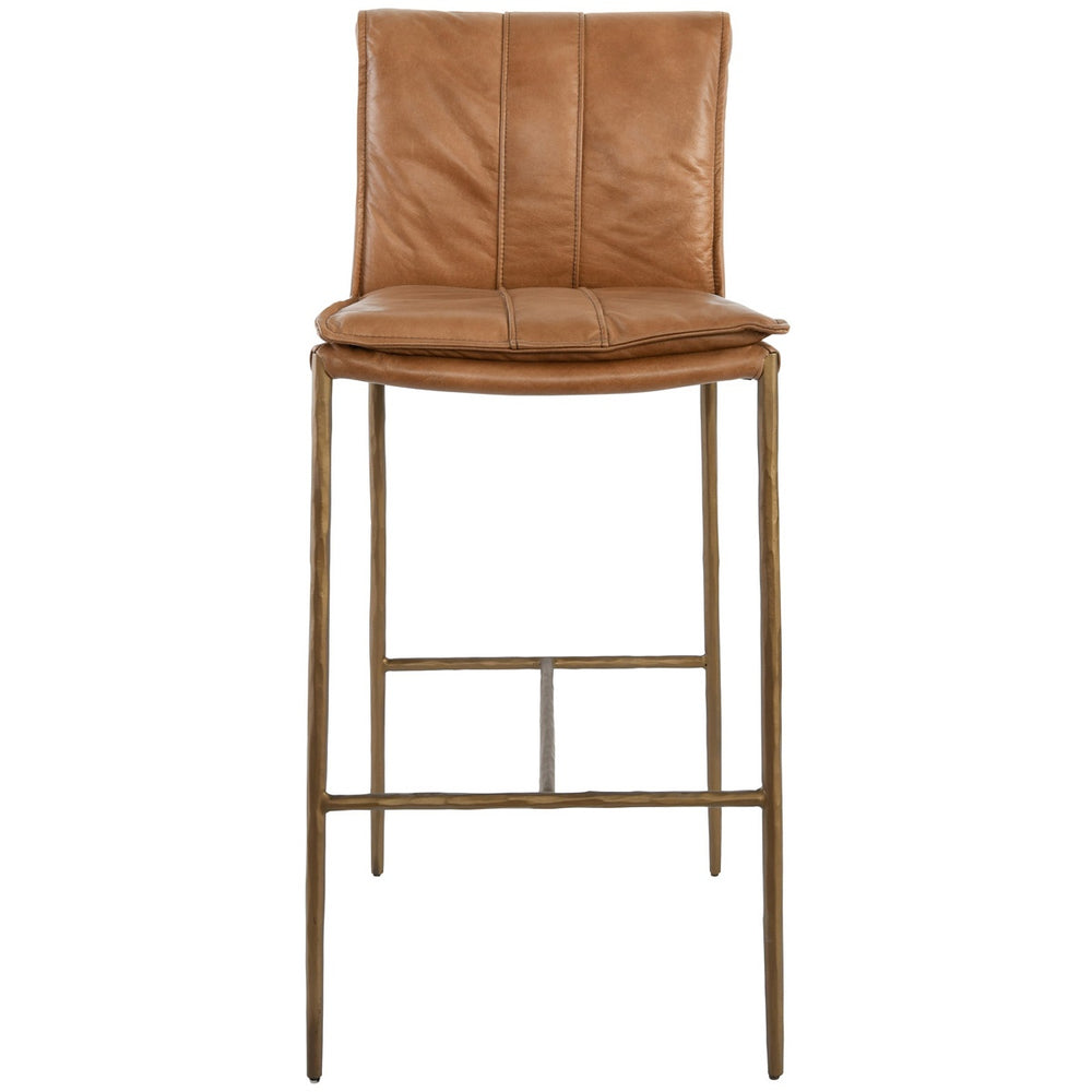 Mayer Counter Stool with Top Grain Leather & Iron Legs