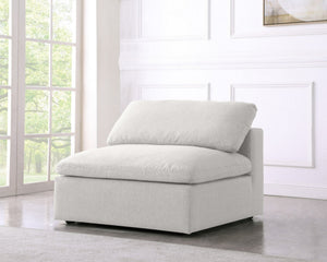 Carmen Cloud Armless Chair In Cream Linen Fabric