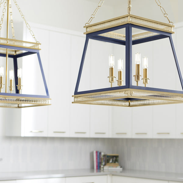 Gerard Pendant in Blue and Aged Brass