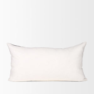 Jenna Cream w/ Black Print Linen Lumbar Decorative Pillow Cover
