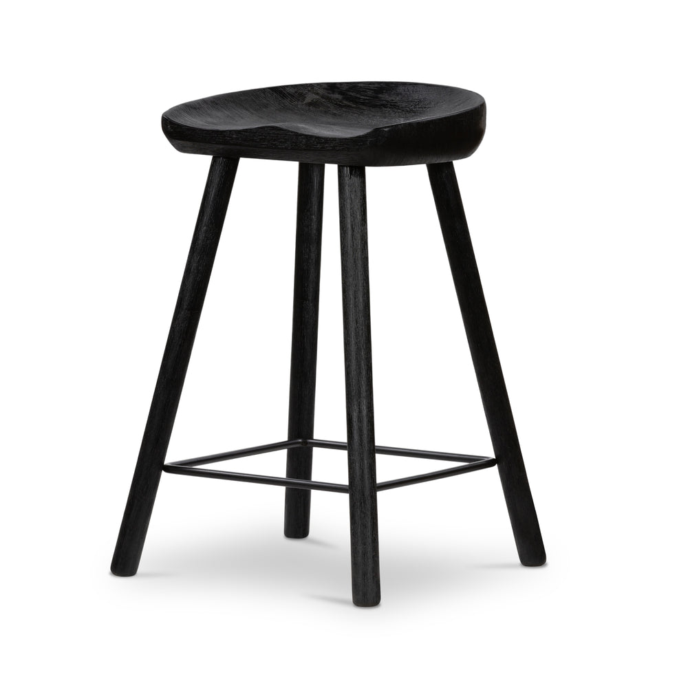 Barrett Stool In Matte Black Parawd In Counter