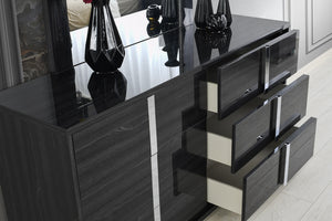 Giulia Night Stand Left Facing in Glossy Gray