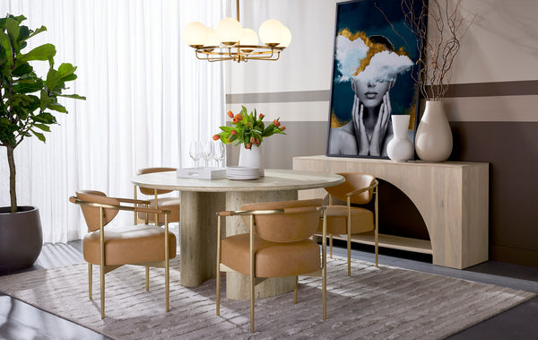 HELOISE DINING ARMCHAIR - MILLIKEN COGNAC