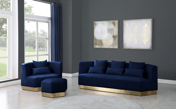 Dianna Ottoman In Navy Velvet