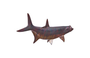 Tarpon Fish Wall Sculpture, Copper Patina