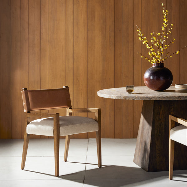 Ferris Dining Armchair In Winchester Beige