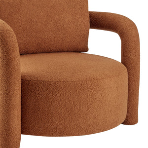 Maisie Faux Shearling Accent Arm Chair, Wilmont Brown