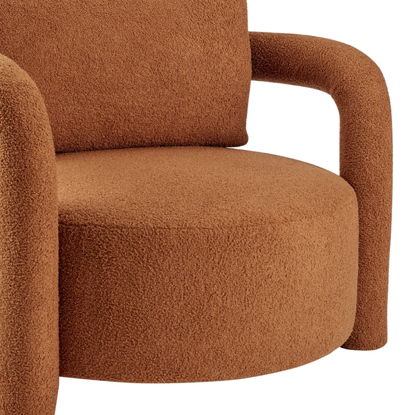 Maisie Faux Shearling Accent Arm Chair, Wilmont Brown