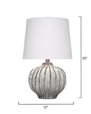 Reef Ceramic Table Lamp with Linen Shade
