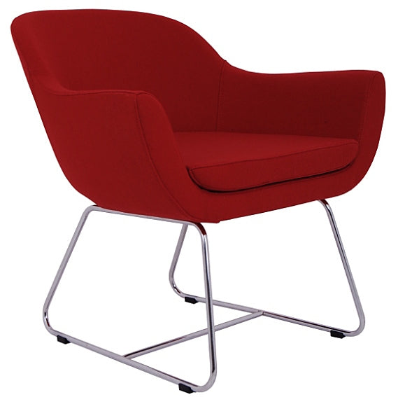 chelsea lounge wire base in red wool
